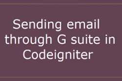Sending email through G suite in Codeigniter