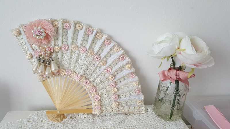 Shabby Chic Paper Fan Altered Art