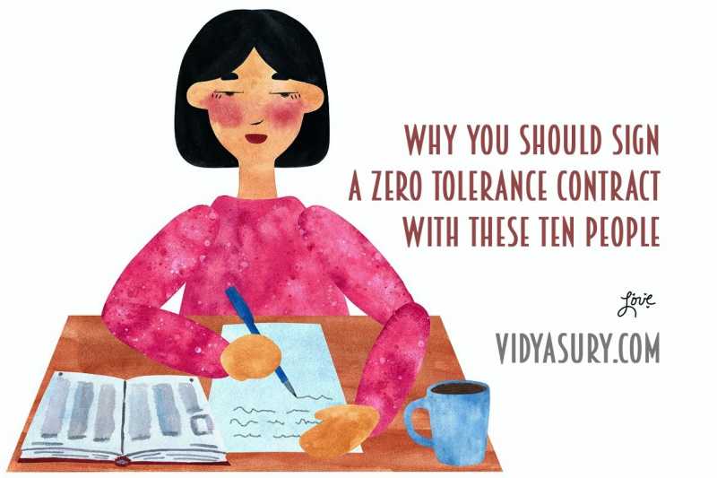 Sign The Zero Tolerance Contract With These Ten People | Vidya Sury, Collecting Smiles