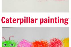 Simple painting idea - Caterpillar painting - sparklingbuds