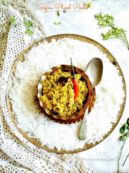 Sojne / Sajne Phool Posto / Moringa Blossoms In Bengali Style