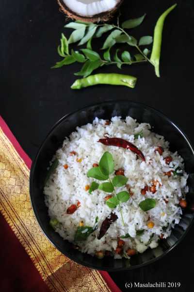 South Indian Coconut Rice Recipe / Thengai Sadam - Masalachilli - A Celebration Of Indian Vegetarian Cooking, With A Twist!