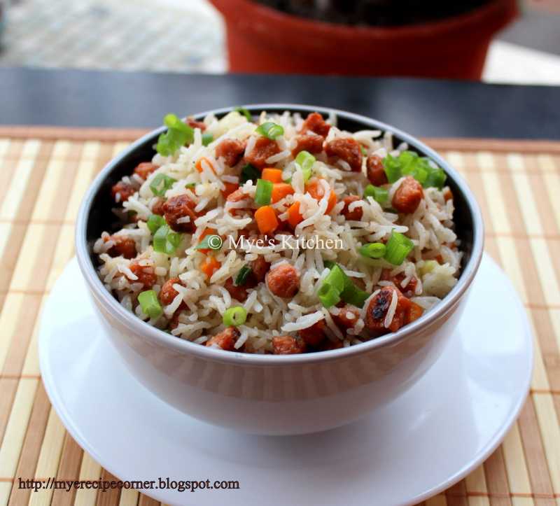 Soya Chunks Fried Rice / Meal Maker Recipes