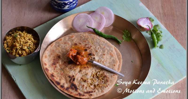 Soya Keema Paratha Or Vegetarian Keema Paratha