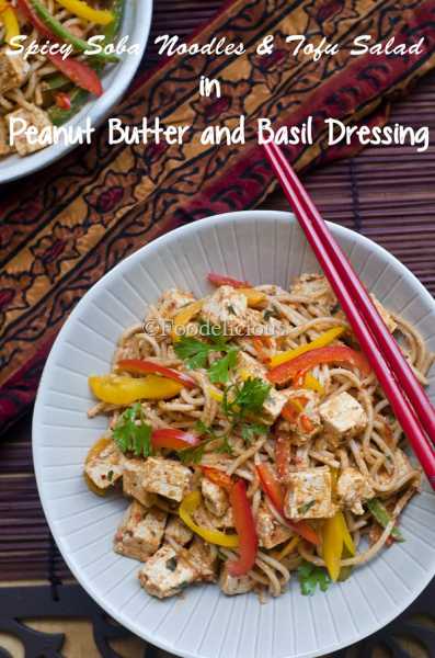 Spicy Soba Noodles & Tofu Salad In Peanut Butter-Basil Dressing;Maharaja Whiteline TurboMix King Hand Blender’s Review; Light Meal On Monday- Post 1; Step Wise