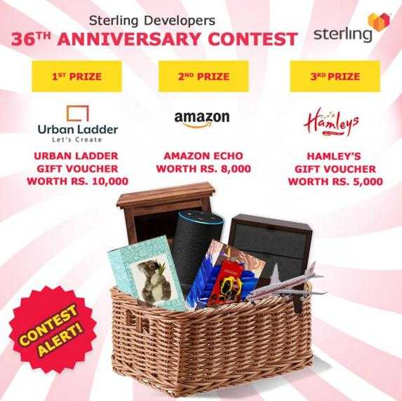 Sterling Developers 36th Anniversary Contest - Win Rs. 10,000 Gift Voucher - ContestNews