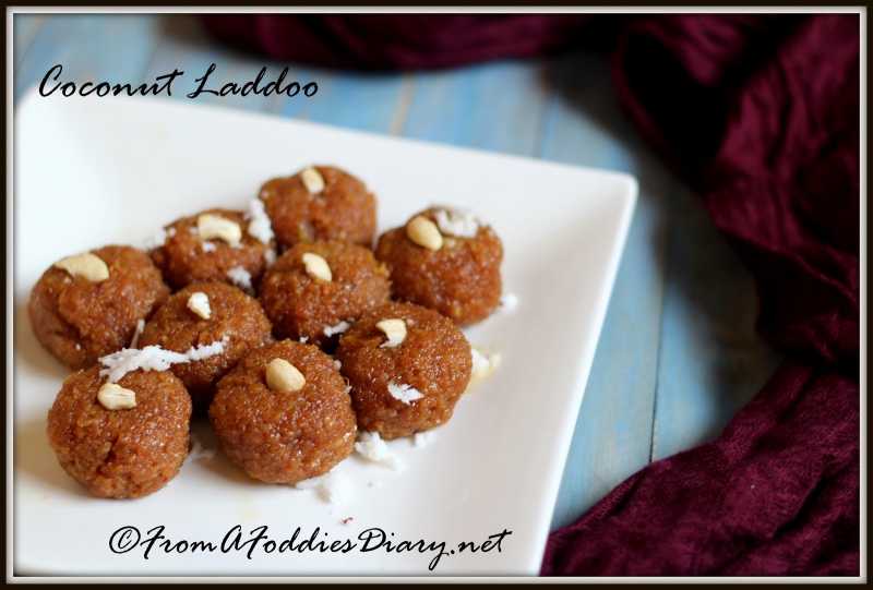 Sticky Coconut Laddoo ~ FromAFoodiesDiary