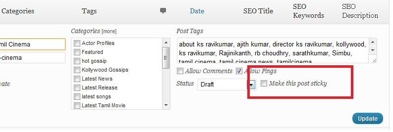 Sticky Posts In Wordpress