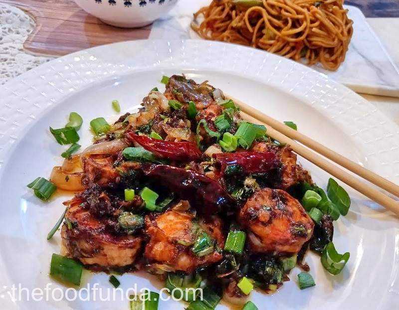 Stir Fry Prawns With Garlic And Chilli | Indo-Chinese Recipe - The Food Funda
