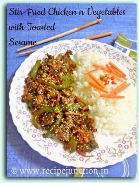 Stir-fried Chicken N Vegetables With Toasted Sesame Seeds