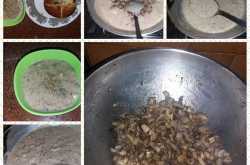 Stir fried mushrooms with garlic in white sauce -Served here with cheese buns