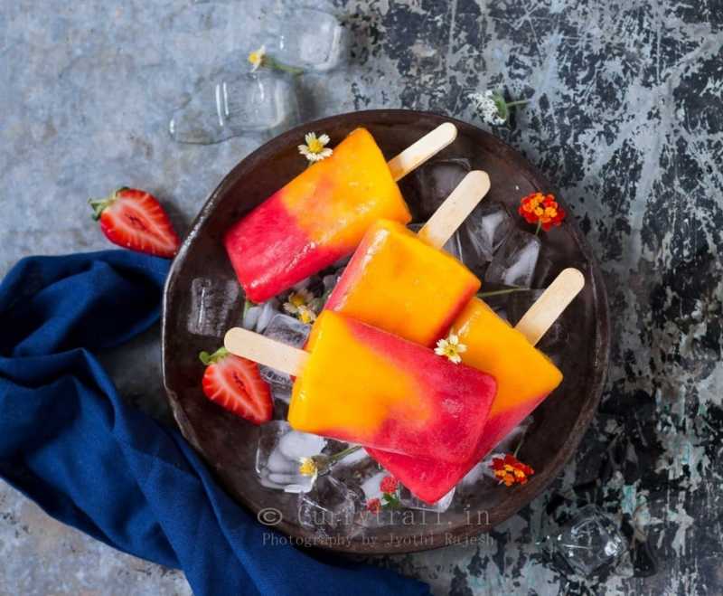 Strawberry Mango Popsicles