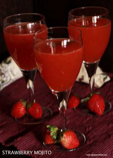 Strawberry Mojito / Mocktails - Ever Green Dishes
