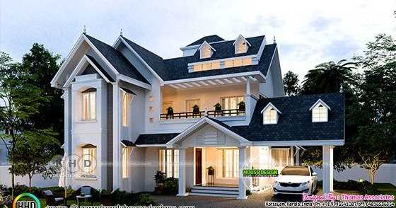 Stunning Western Model Sloped Roof House Design