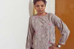 Styling basics - Floral grey top with mirror work - Sindhujp