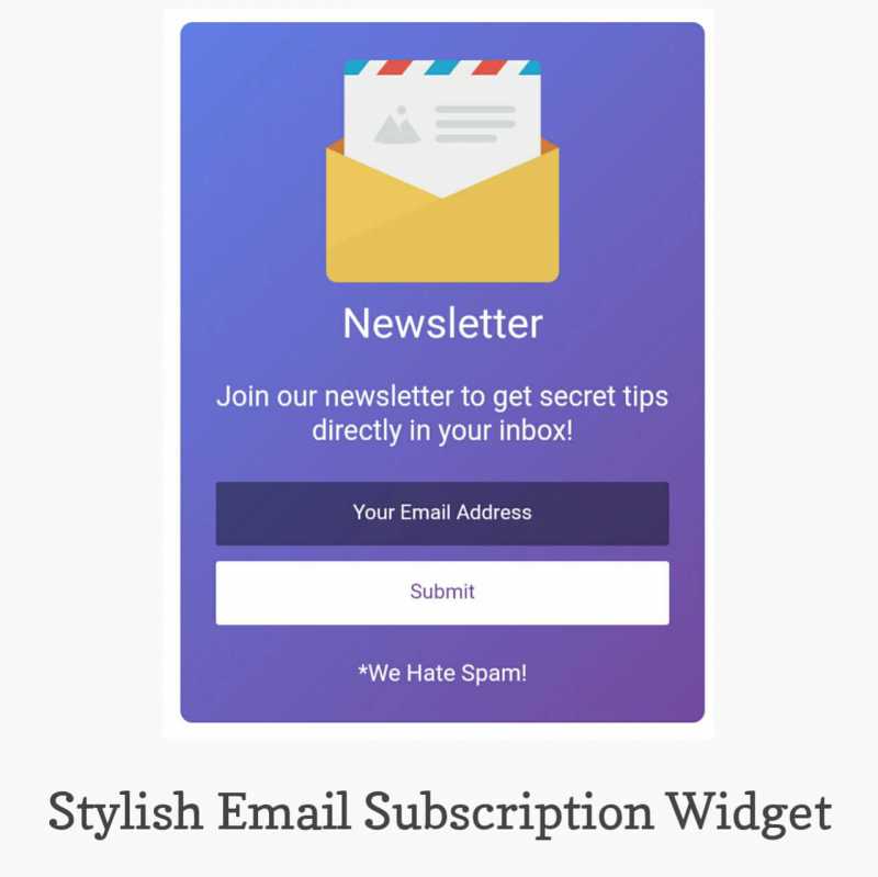 Stylish Email Subscription Widget For Blogger