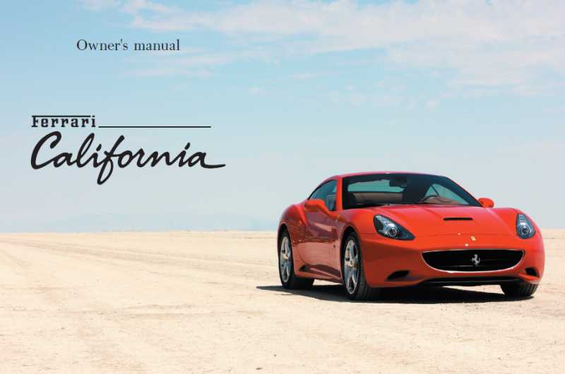 Subaru Bali: Ferrari California Owners Manual 2008 - 2013