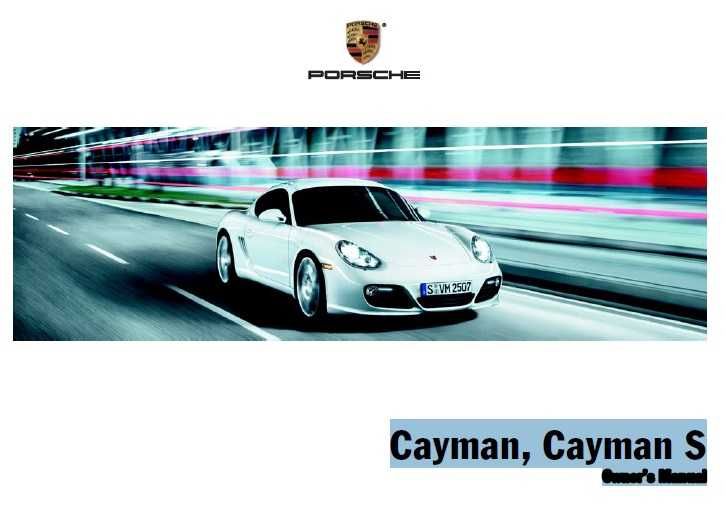 Subaru Bali: Porsche Cayman, Cayman S Owners Manual 