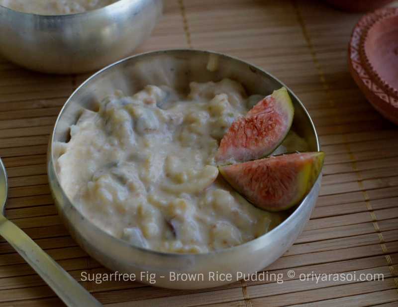 Sugarfree Fig And Brown Rice Pudding / Anjeer Kheer [ Collab Post With ADollopOfThat ]