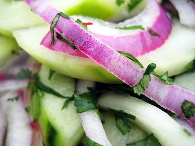 Sweet And Sour Cucumber Onion Salad