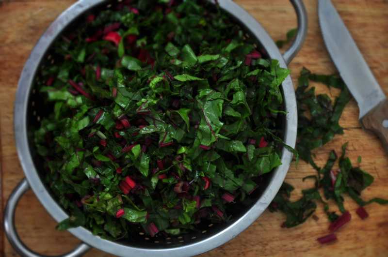 Swiss Chard Stir Fry - Laal Saag Bhaja