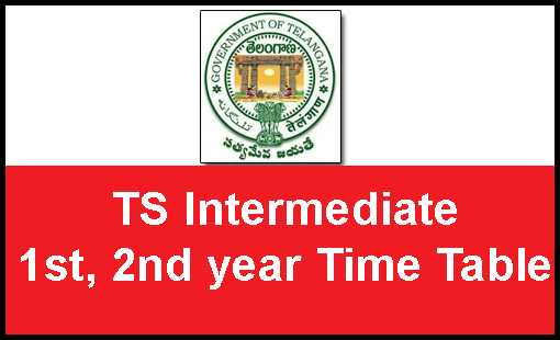 TS Intermediate 1st, 2nd Year Time Tables 2018 Download Bie.telangana.gov.in