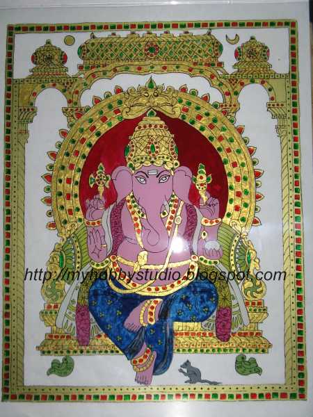 Tanjore Glass Painting  - Lord Ganesha