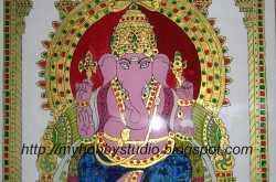 Tanjore Glass Painting  - Lord Ganesha