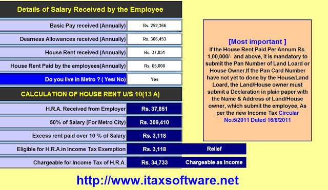 Tax Exemptions/Deductions For House Rent Allowance (HRA) And Section 80GG , With Automated 50 Employees Master Of Form 16 Part B For F.Y. 2018-19
