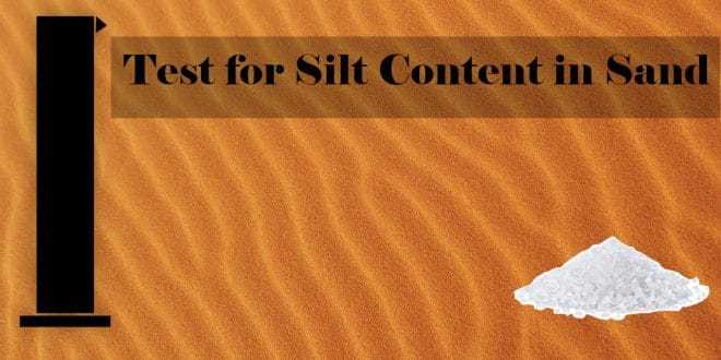 Test For Silt Content In Sand