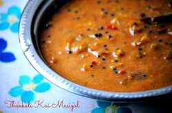 Thakkali Kai Masiyal / Raw (green) Tomato Sambhar