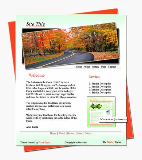The Autumn- Website Theme Created By Me For The Weebly Theme Design Contest!