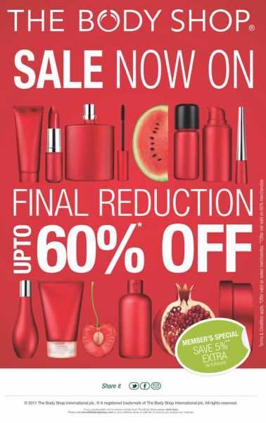 The Body Shop - Upto 60 % Sale Alert