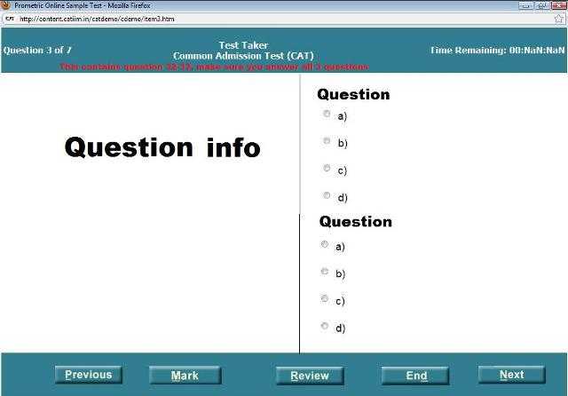 The CAT User Interface & Some Pointers To Help In Online CAT 2009