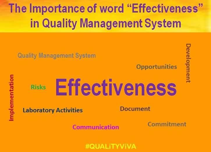 The Importance Of Word “Effectiveness” In Quality Management System