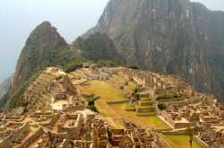 The Inca Marvel of the Machu Picchu on the Ridge of the Peruvian Andes