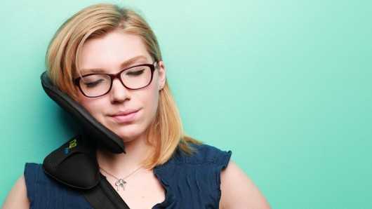 The Nap Anywhere Is A Portable Head-support Pillow.