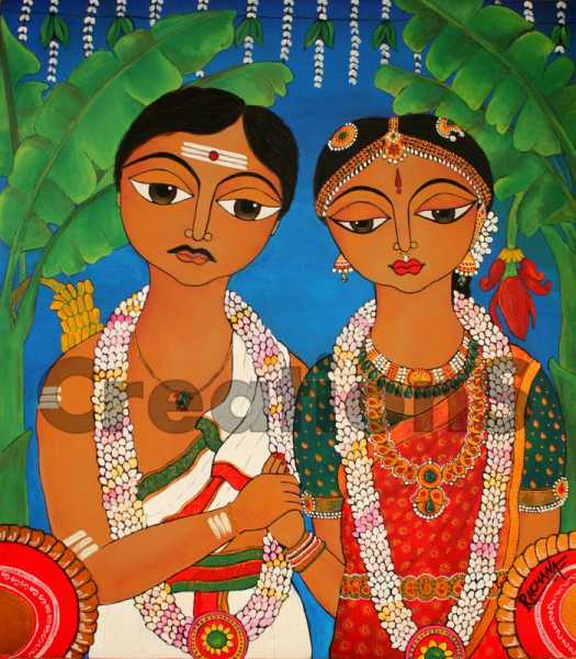 The South Indian Couple - A Customized Art-work