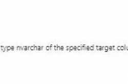 The given value of type String from the data source cannot be converted to type nvarchar of the specified target column