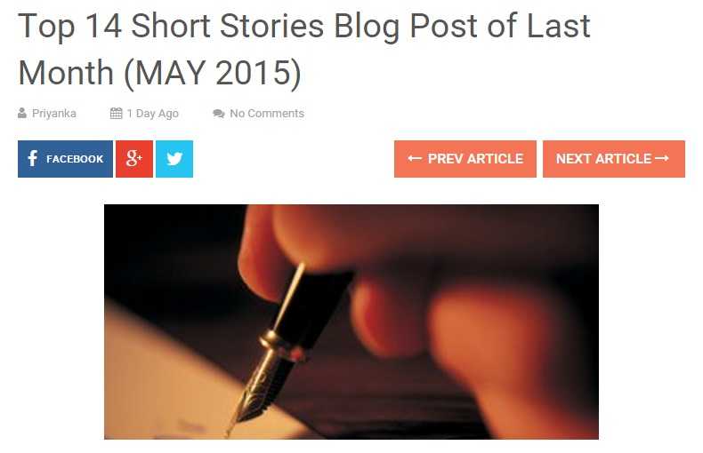 Top 14 Short Stories Blog Post Of MAY 2015 - From Baggout 
