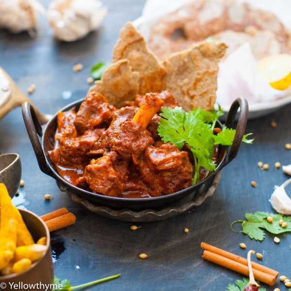 Traditional Rajasthani Laal Maas- Rustic Mutton Curry In Feiry Red Sauce