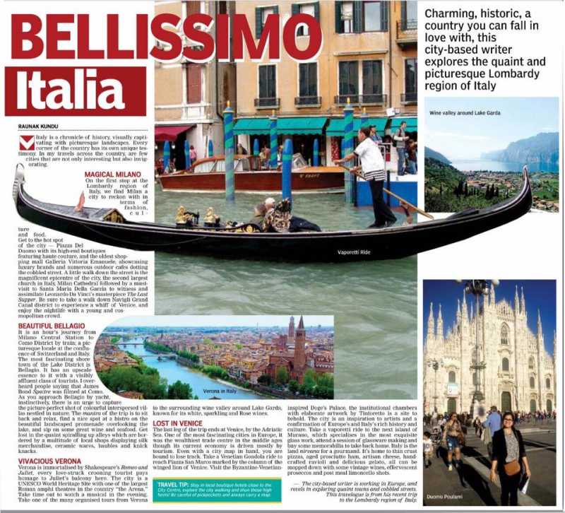 Trip Around Lombardy: Published In Deccan Chronicle
