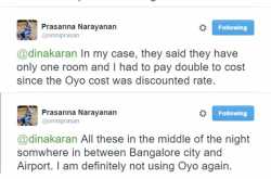 Tweets about issues with OYORooms