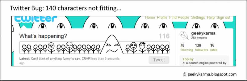 Twitter Bug: 140 Characters Not Fitting…