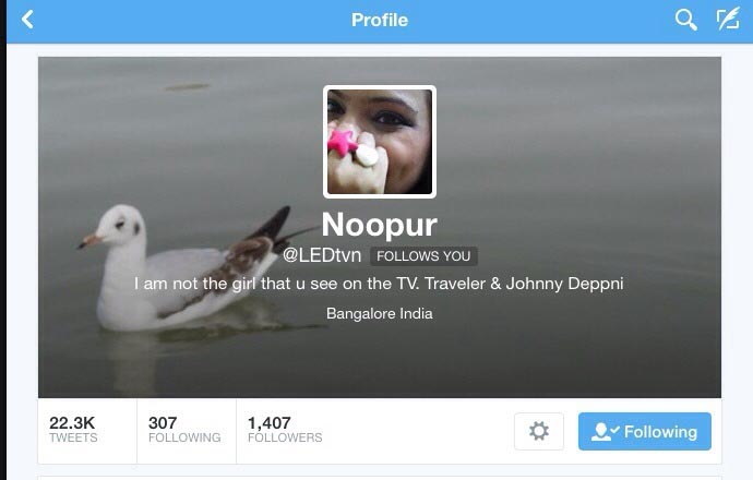 Twitter Celebrity Of 2013 : Noopur Shalini