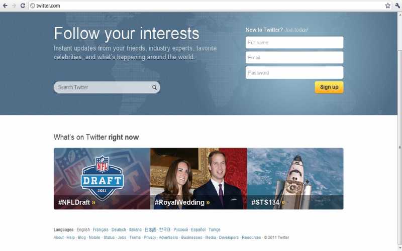 Twitter’s New Homepage