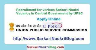 UPSC  Government Jobs Vacancy  No. 7/2019 