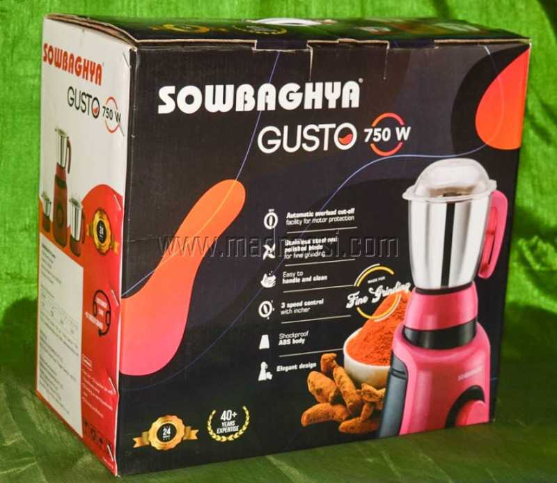 Unboxing And Review - Sowbaghya Gusto 750 Watts Mixer
