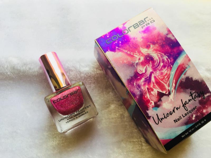 Unicorns Glittery Affair :- Colorbar Unicorn Fantasy Nail Lacquer In Rose Wings Review