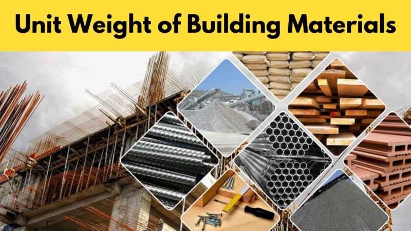 Unit Weight Of Building Materials [A Complete List].